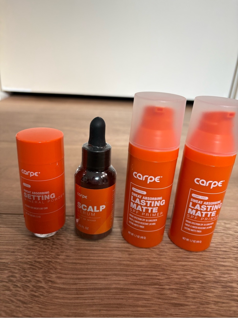 Carpe Sweat Reducing Bundle - 2x Primer, 1 Setting Powder + 1 Scalp Serum